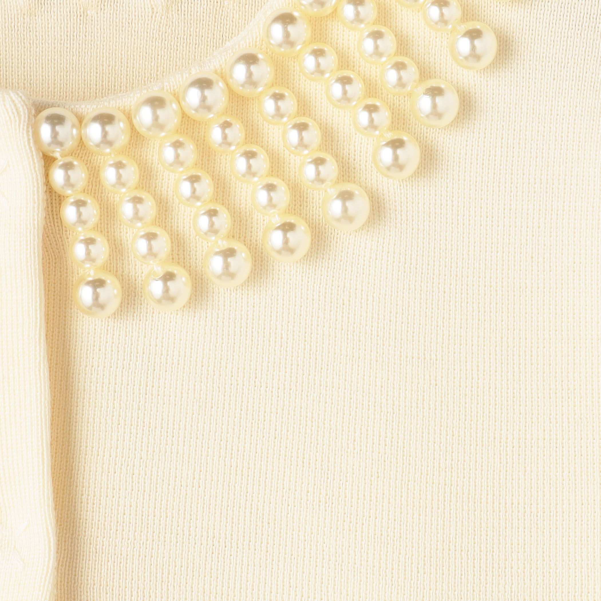 ウールポリエステルパールコンビ クルーネックカーディガン