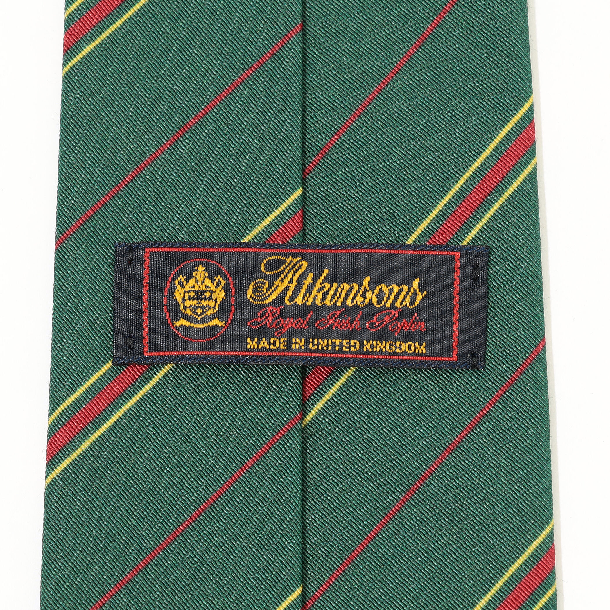 Atkinsons アイリッシュポプリン レジメンタルストライプネクタイ