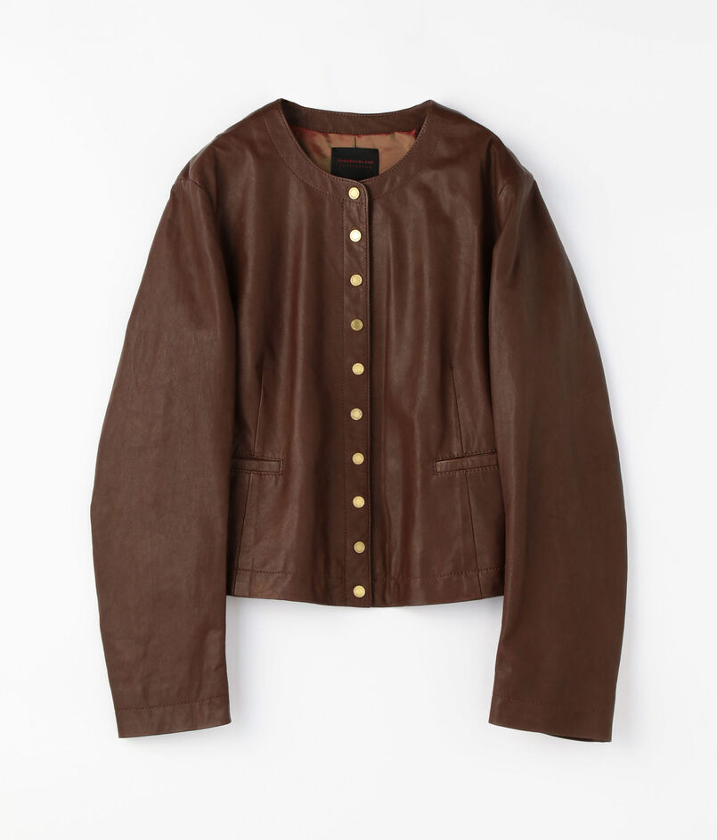 ライトセミベジタブルレザー ノーカラージャケット｜トゥモローランド  