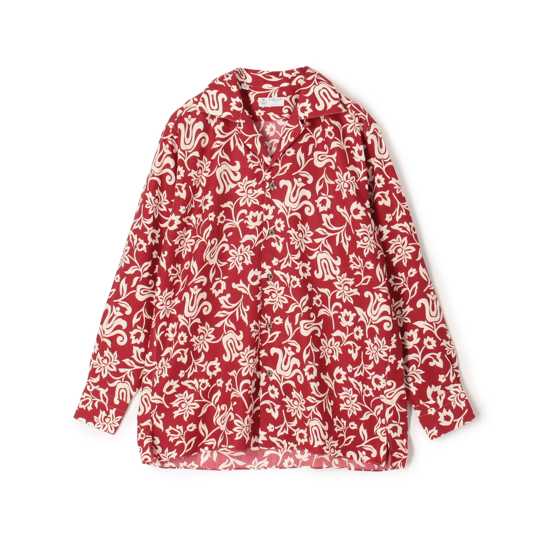 ERRICO FORMICOLA セルロースプリント オープンカラー ロングスリーブ