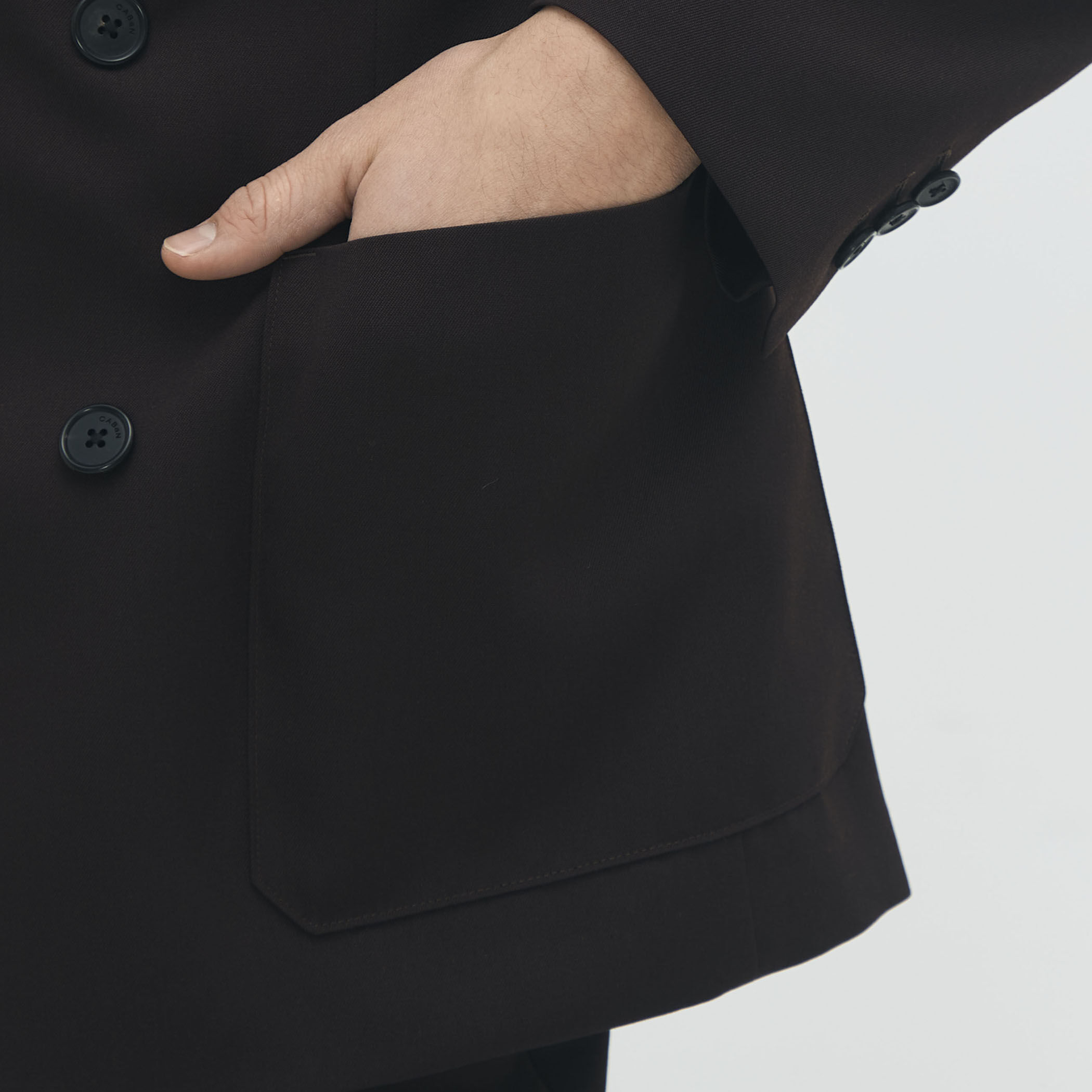 CABaN ライトウールギャバジン ダブルブレストジャケット