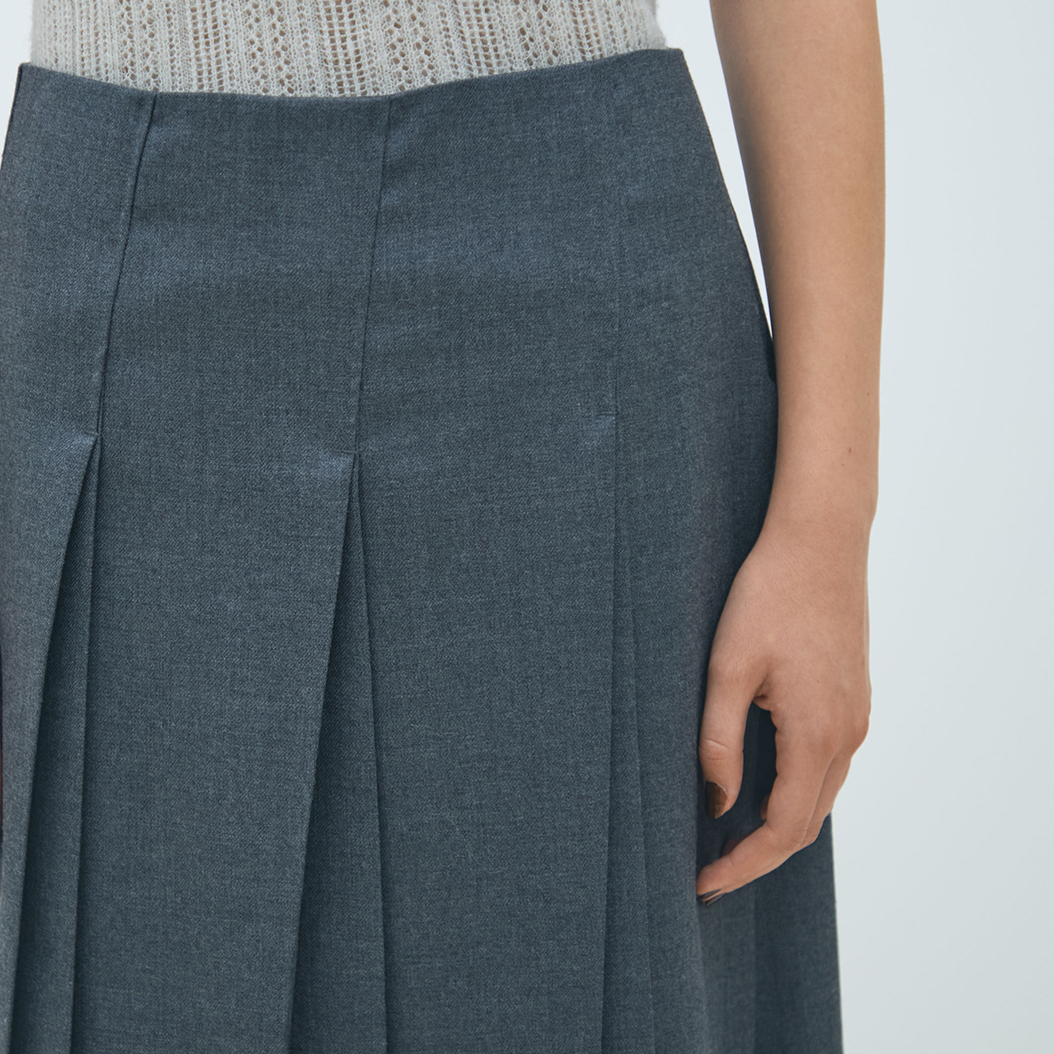 ウールナチュラルストレッチ プリーツスカート｜トゥモローランド 公式通販
