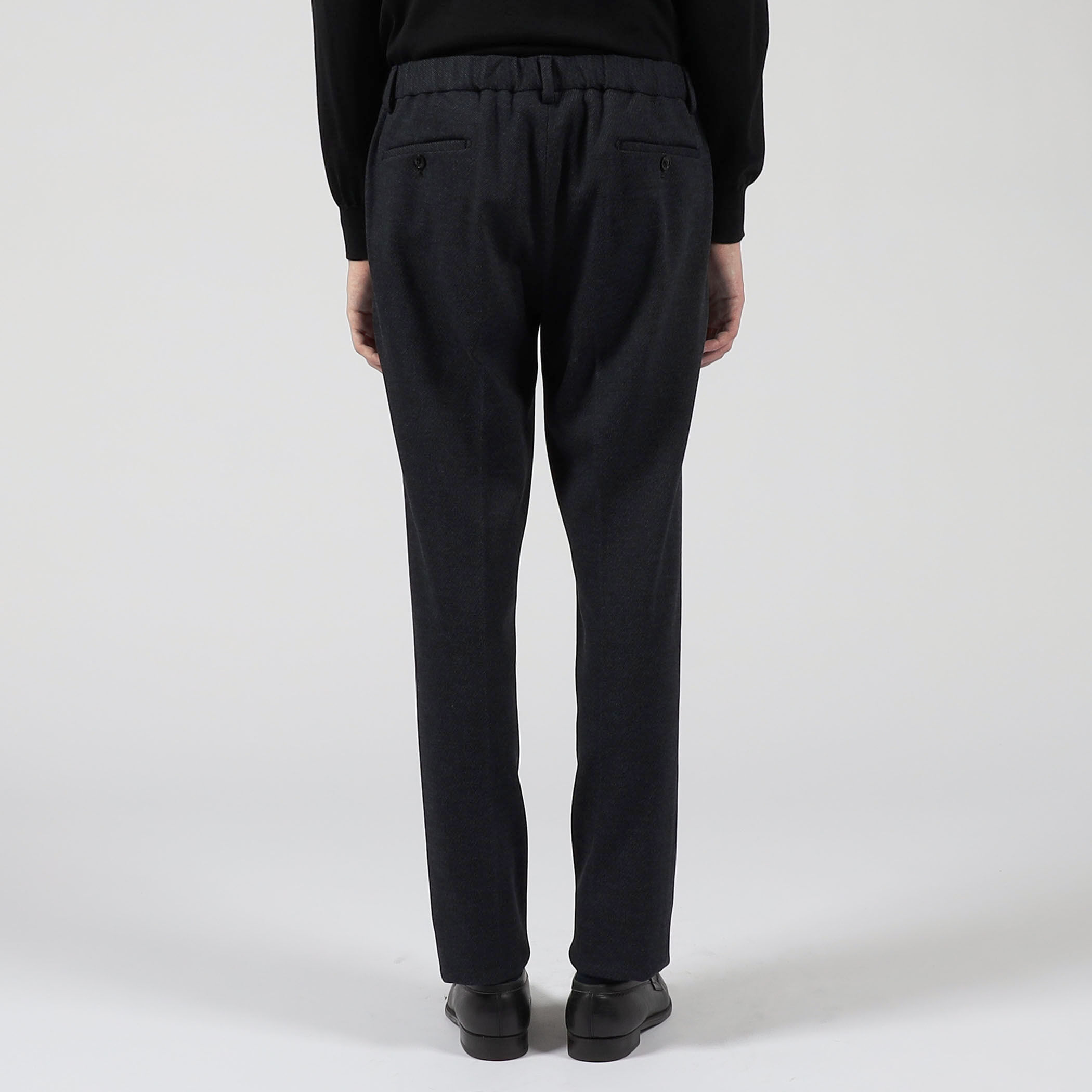 ウールコットン ダブルジャガード ノープリーツシャーリングパンツ