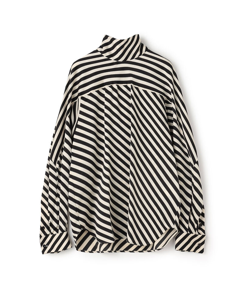 HYKE STRIPE RIBBON BLOUSE