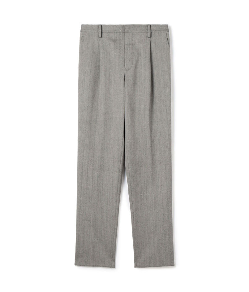 ウールヘリンボーン 1プリーツスラックス