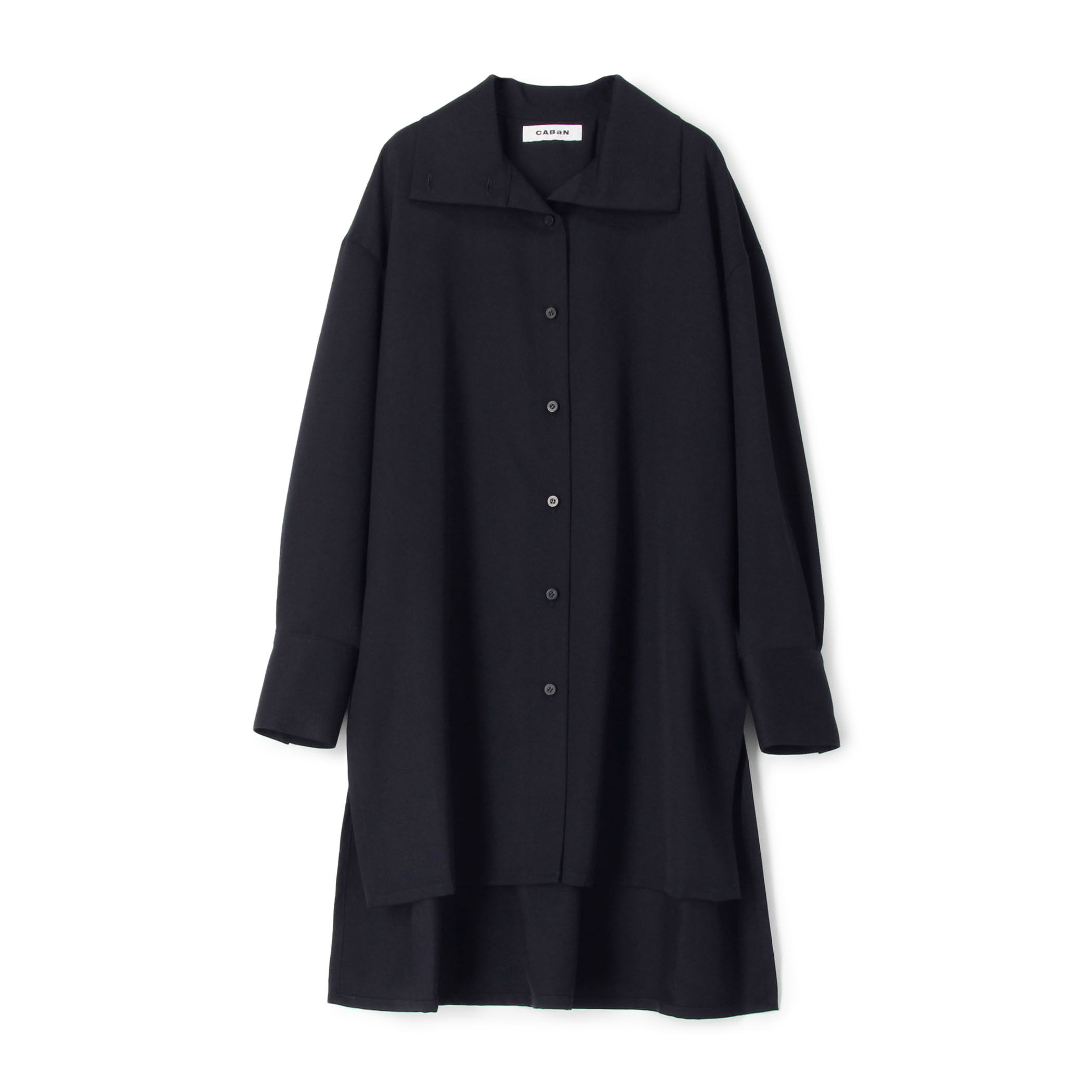 ブラウス シャツ ウールツイル ハイネックロングシャツ レディース ウールツイル ハイネックロングシャツ（シャツ/ブラウス