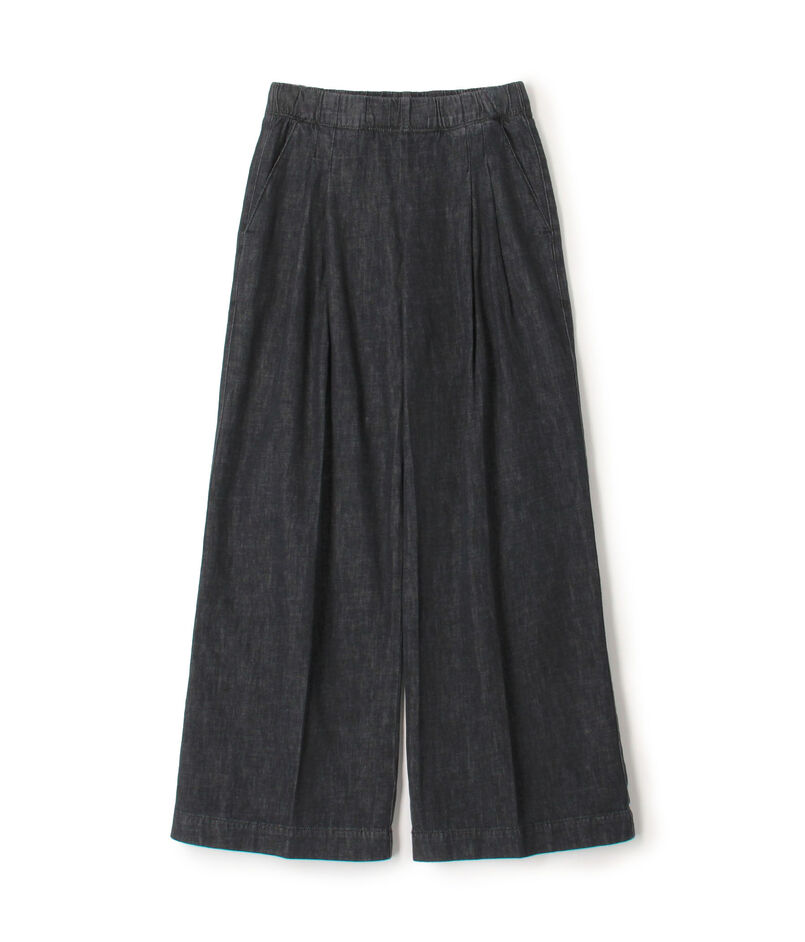 コットンデニム タックワイドパンツ WBID1090