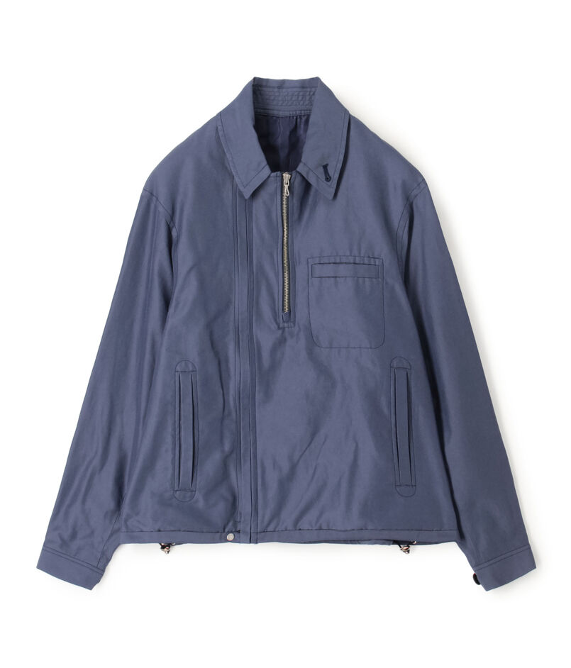 コットンシルクグログラン ライダースブルゾン
