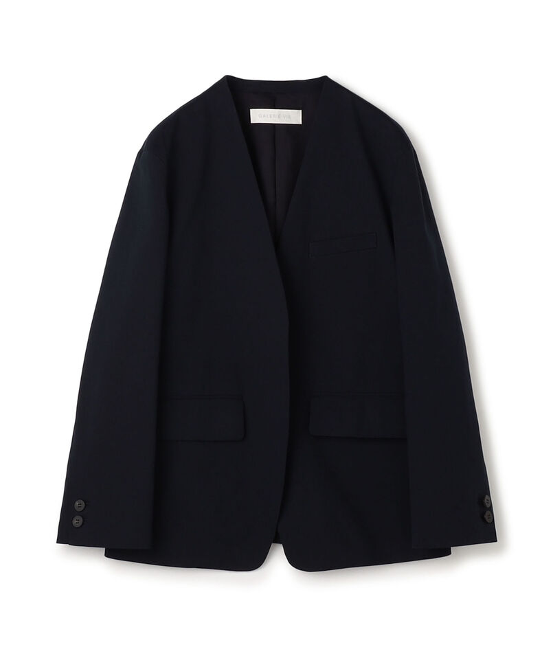 コットンオックスストレッチ ノーカラージャケット