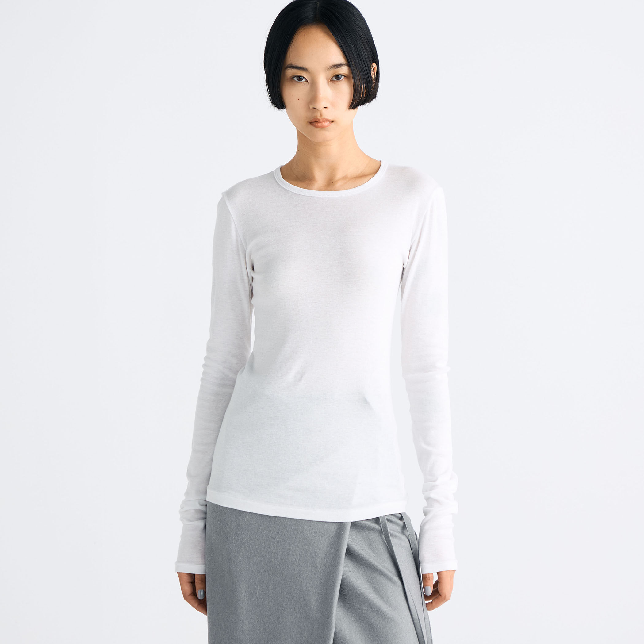 【未使用】　DES PRES  コットンシルク　カットソー　定価　18,000円 DRESS HERSELF/シルクコットンVネックニット -こだわりを随所に感じる