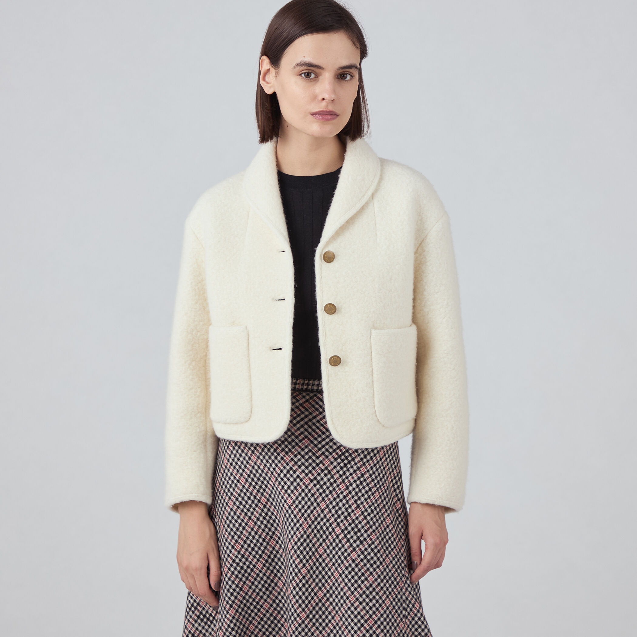 シープニット ショールカラージャケット｜トゥモローランド 公式通販