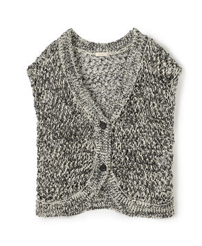 Paper Tape Yarn Hem Round cardigan