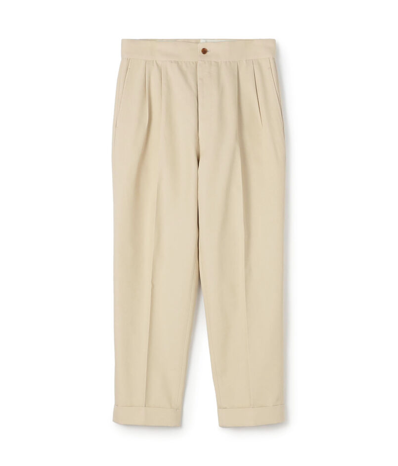 コットンカシミヤ バックベルト ペグトップスラックス SONDRIO