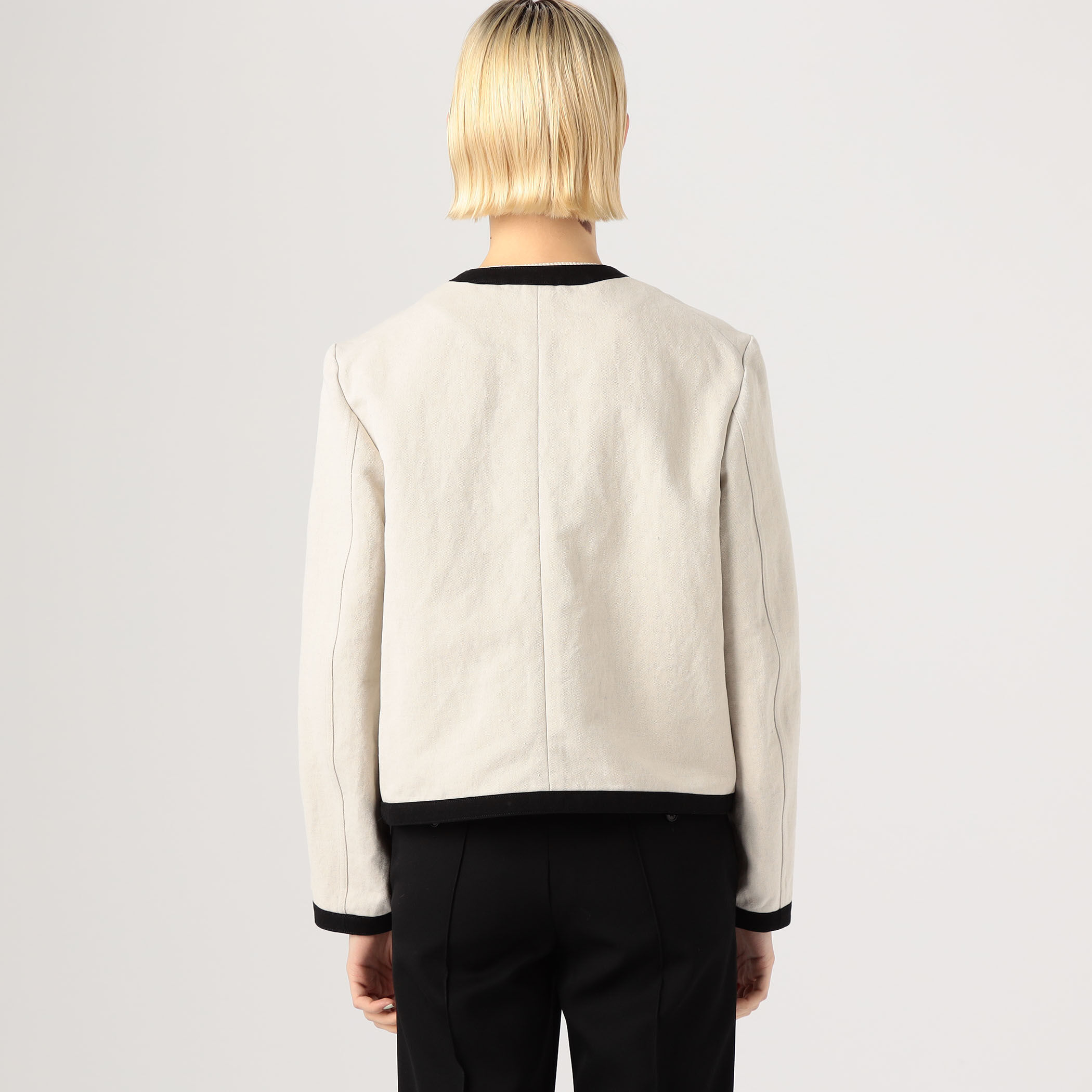 UNION LAUNCH ベージュ リネンジャケット 別注】UNION LAUNCH NO COLLAR ジャケット（ノーカラー