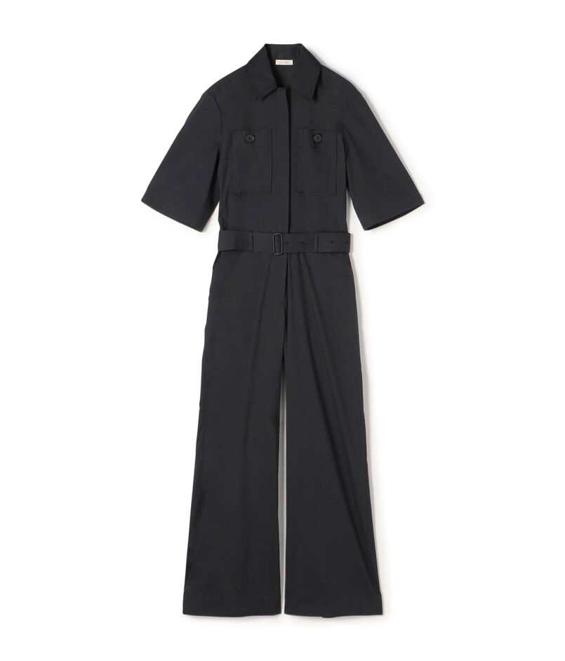 stretch Poplin half sleeve jumpsuit