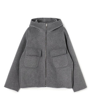ウールカシミヤダブルフェイス フーデッドブルゾン