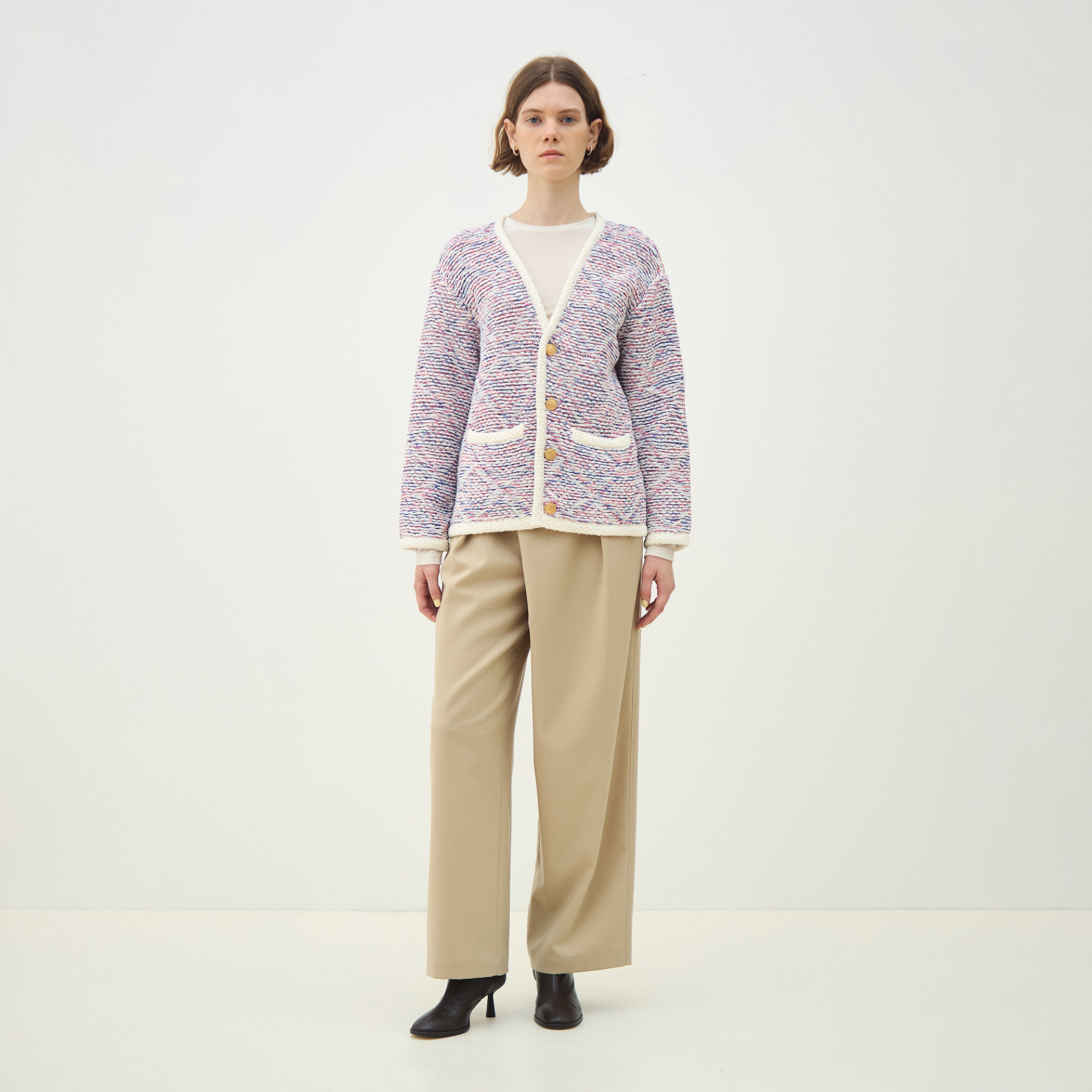 ポリエステルウールドスキン アシンメトリーパンツ｜トゥモローランド