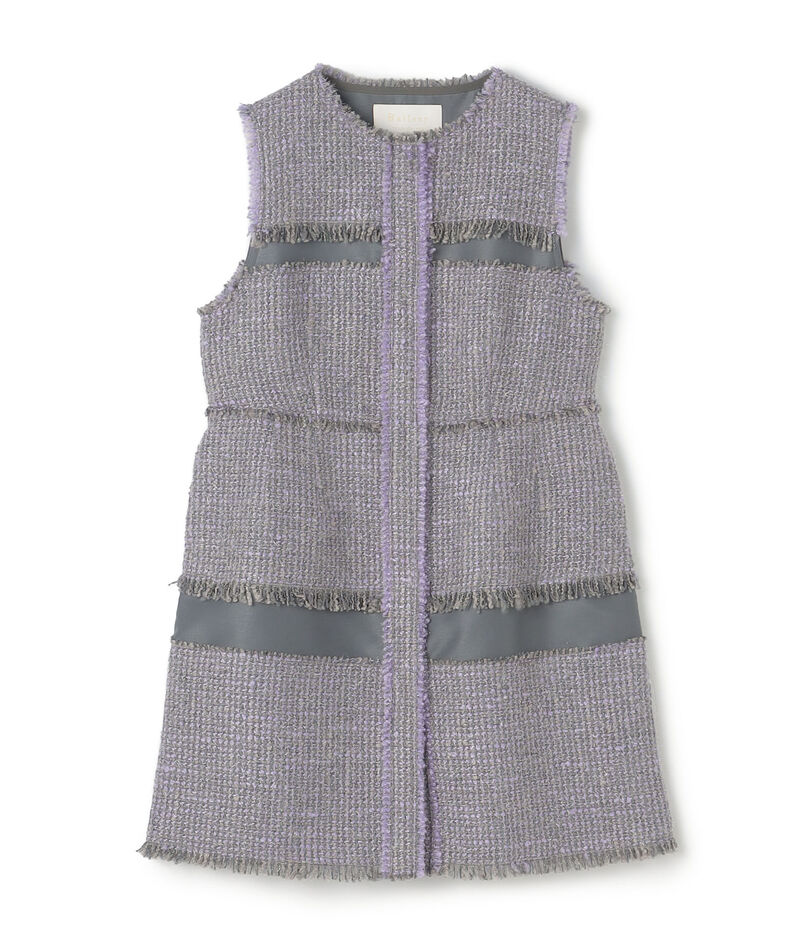 ■ブロッキングツイード ミドルジレ