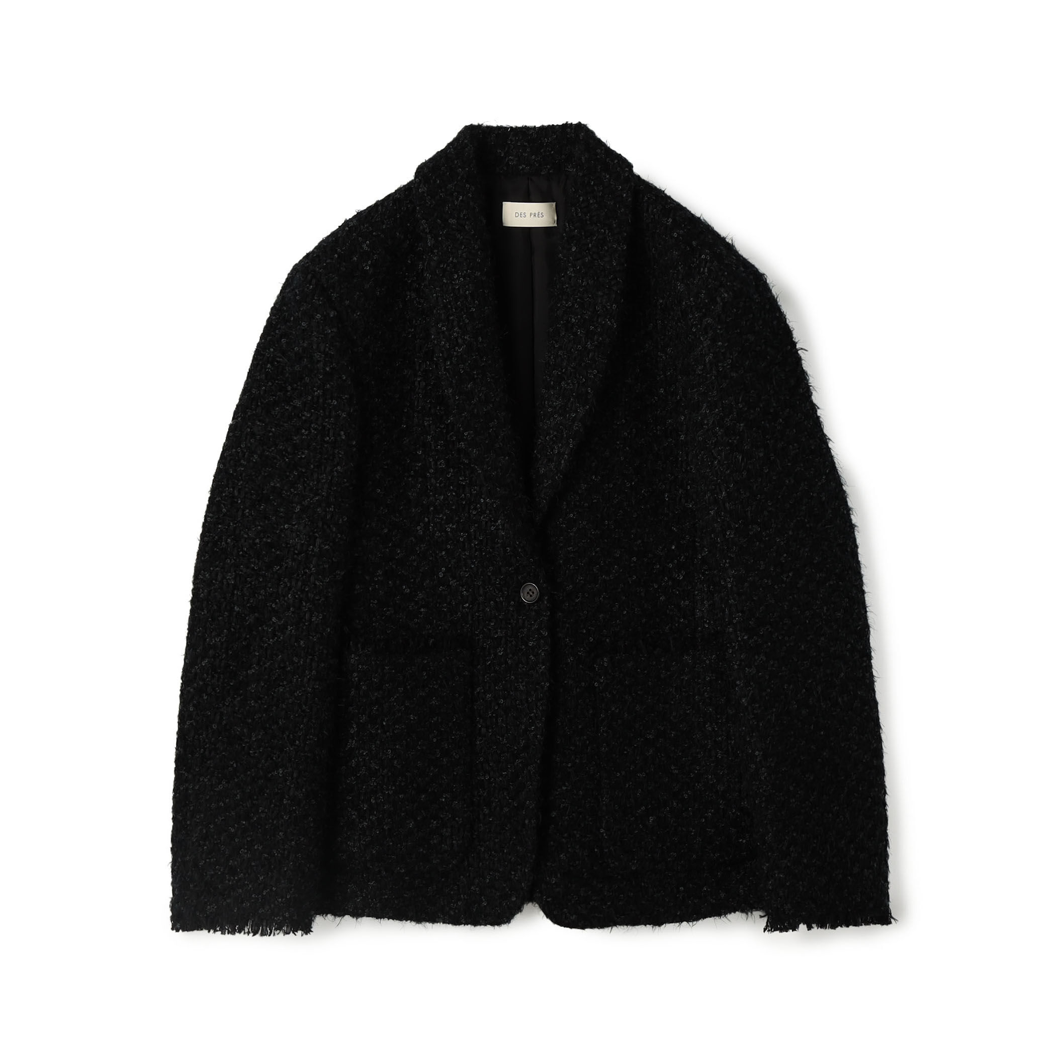 tomorrowlandトゥモローランド＊DESPRES デプレ ジャケット ヘアリーループツイード ショールカラージャケット