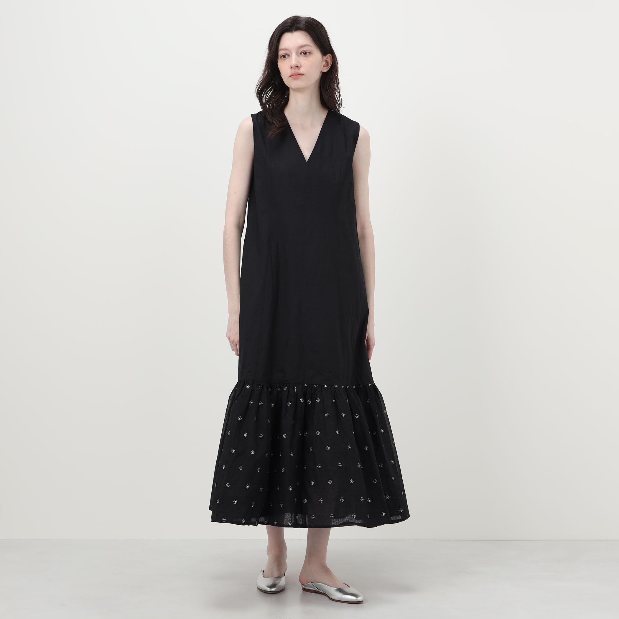 別注】ne Quittez pas BLACK ORGANZA COMB ノースリーブ ロング
