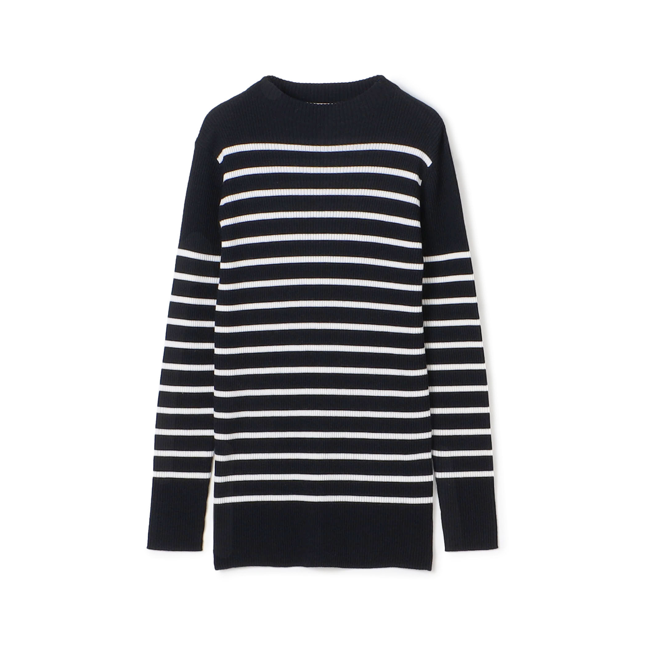 GALERIE VIE プルミエールウールリブ ビルドネックプルオーバーブラック セール】 プルミエールウールリブ ビルドネックプルオーバー （ニット