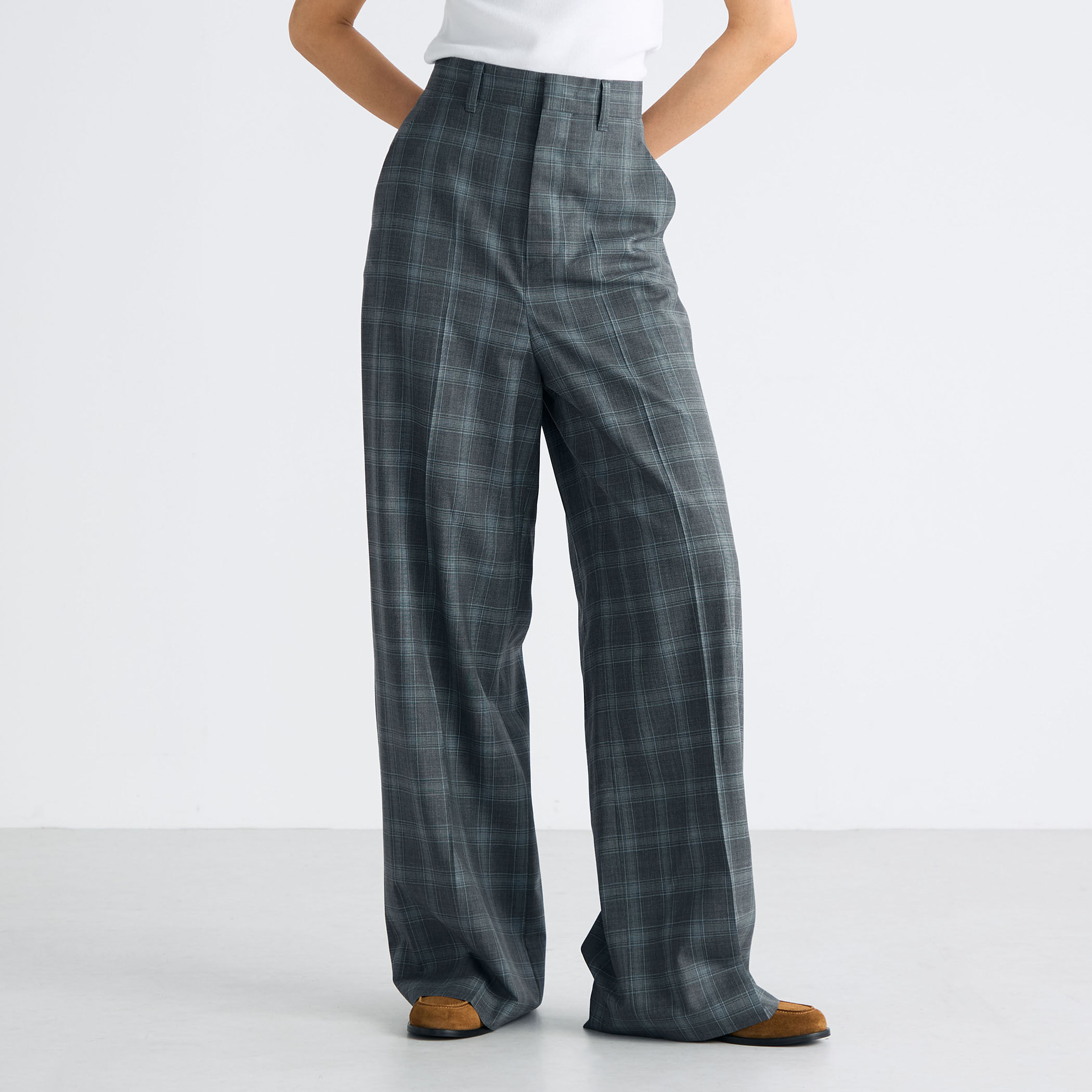 □Super140's ウールトロピカル チェックスラックス｜トゥモローランド