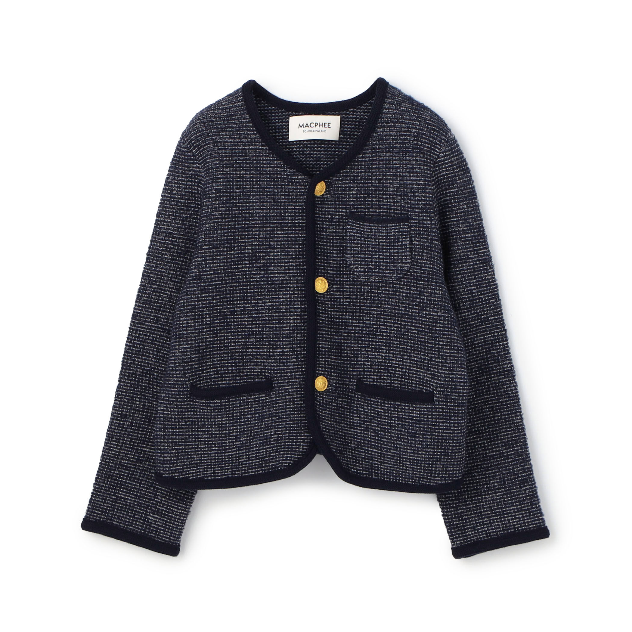 ウールツイーディー クルーネックカーディガン｜トゥモローランド 公式通販