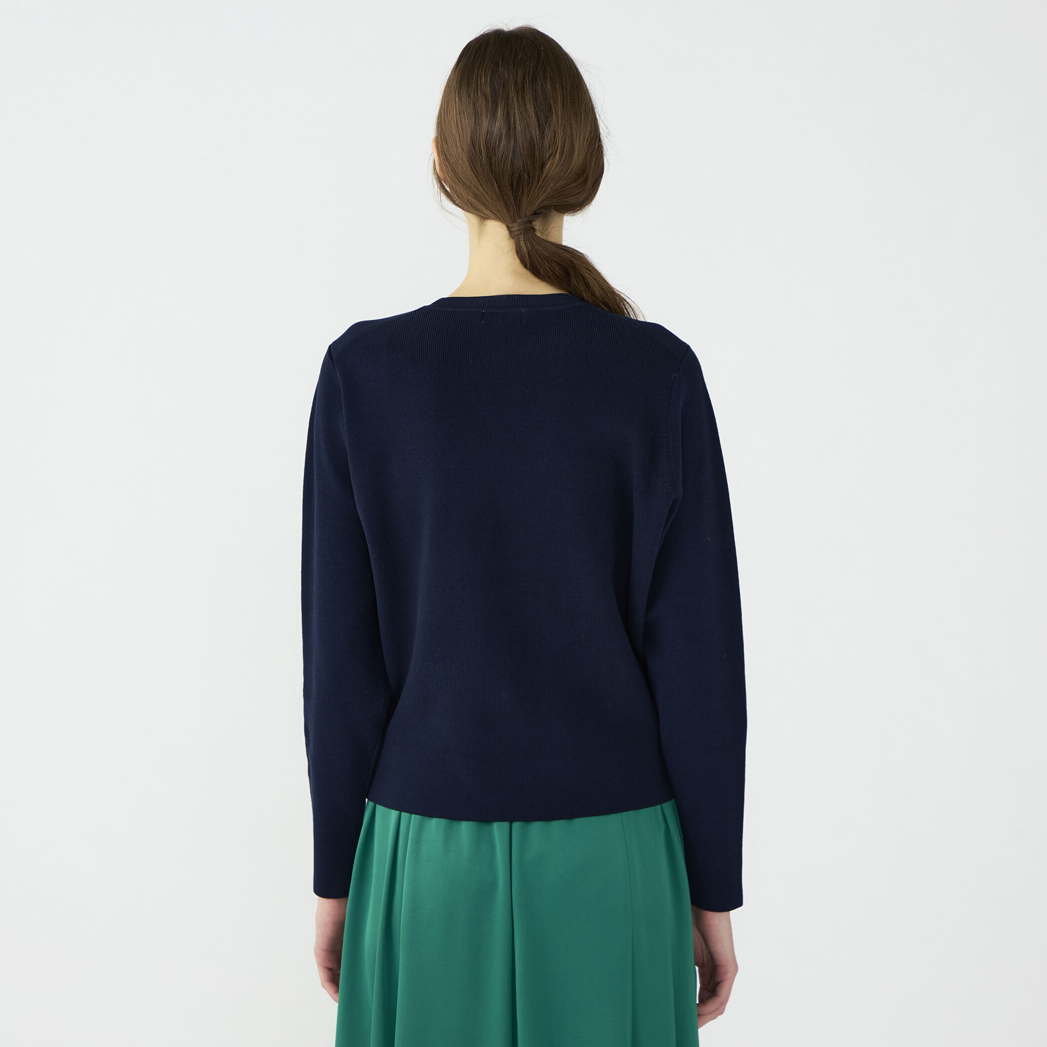 トゥモローランド Ballsey パールコンビ ニット プルオーバー 紺 美品 Ballsey（ボールジィ） ニット セーター ウールポリエステルパール