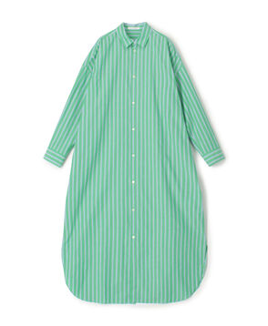 ストライプブロード ロングシャツワンピース