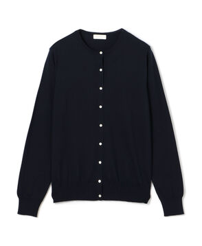 ハイゲージコットン クルーネックカーディガン