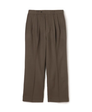 ドライウールツイル 2プリーツワイドストレートバレルパンツ