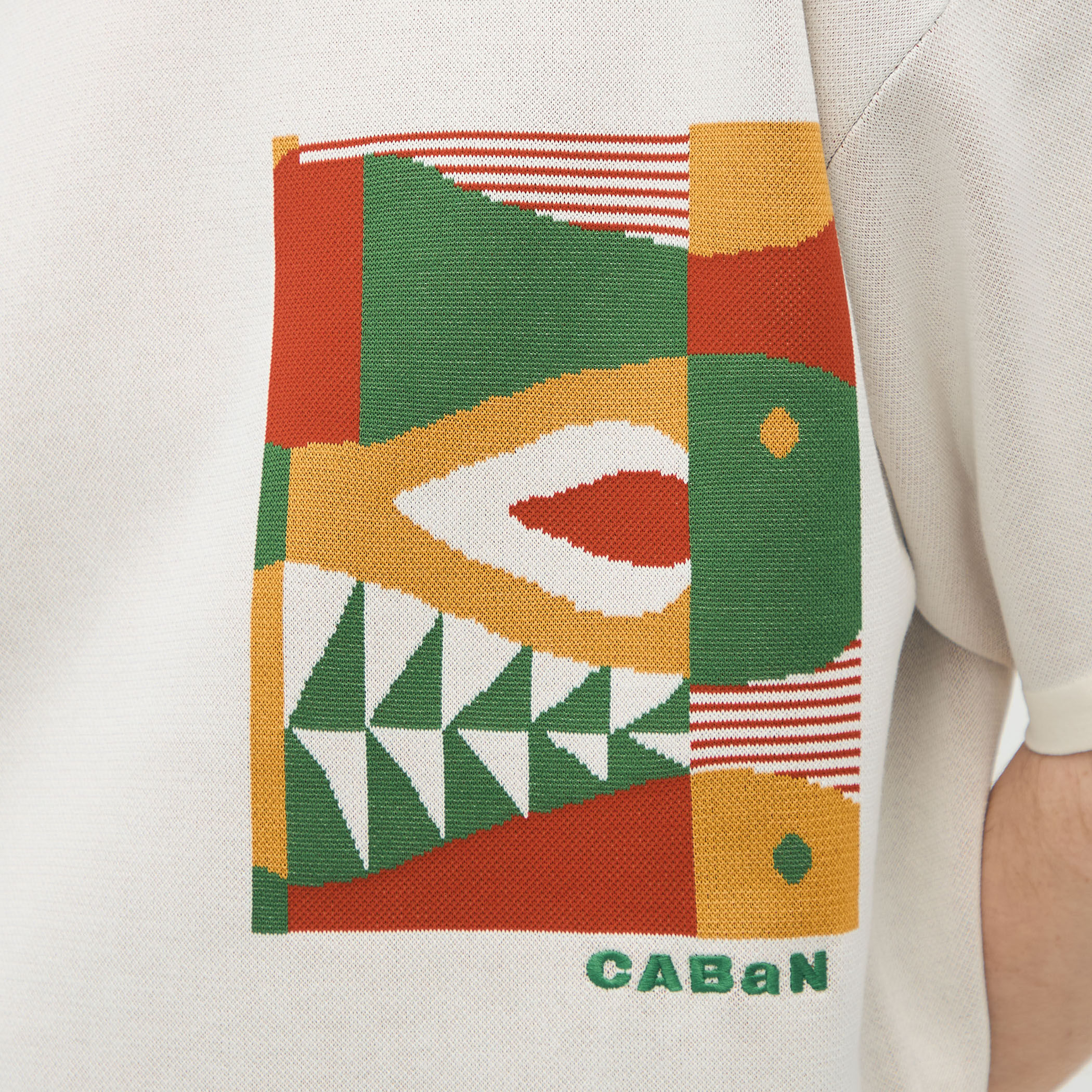 CABaN フィッシュジャカード ハーフスリーブプルオーバー