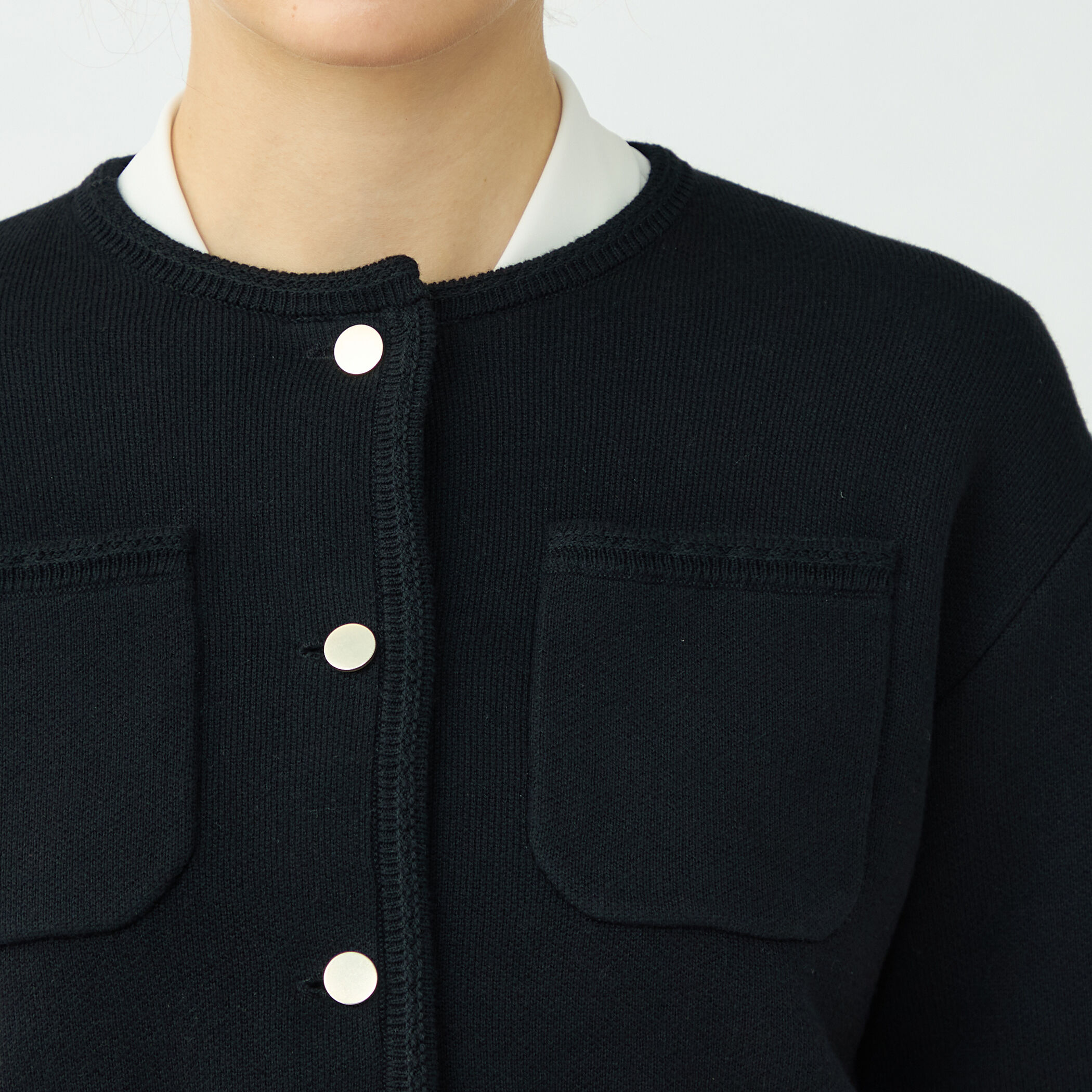 Ballsey コットンポリエステルダブルフェイス 4ポケットカーディガン コットンポリエステルダブルフェイス 4ポケットカーディガン