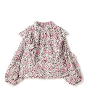 ラメカットジャカード フリルブラウス