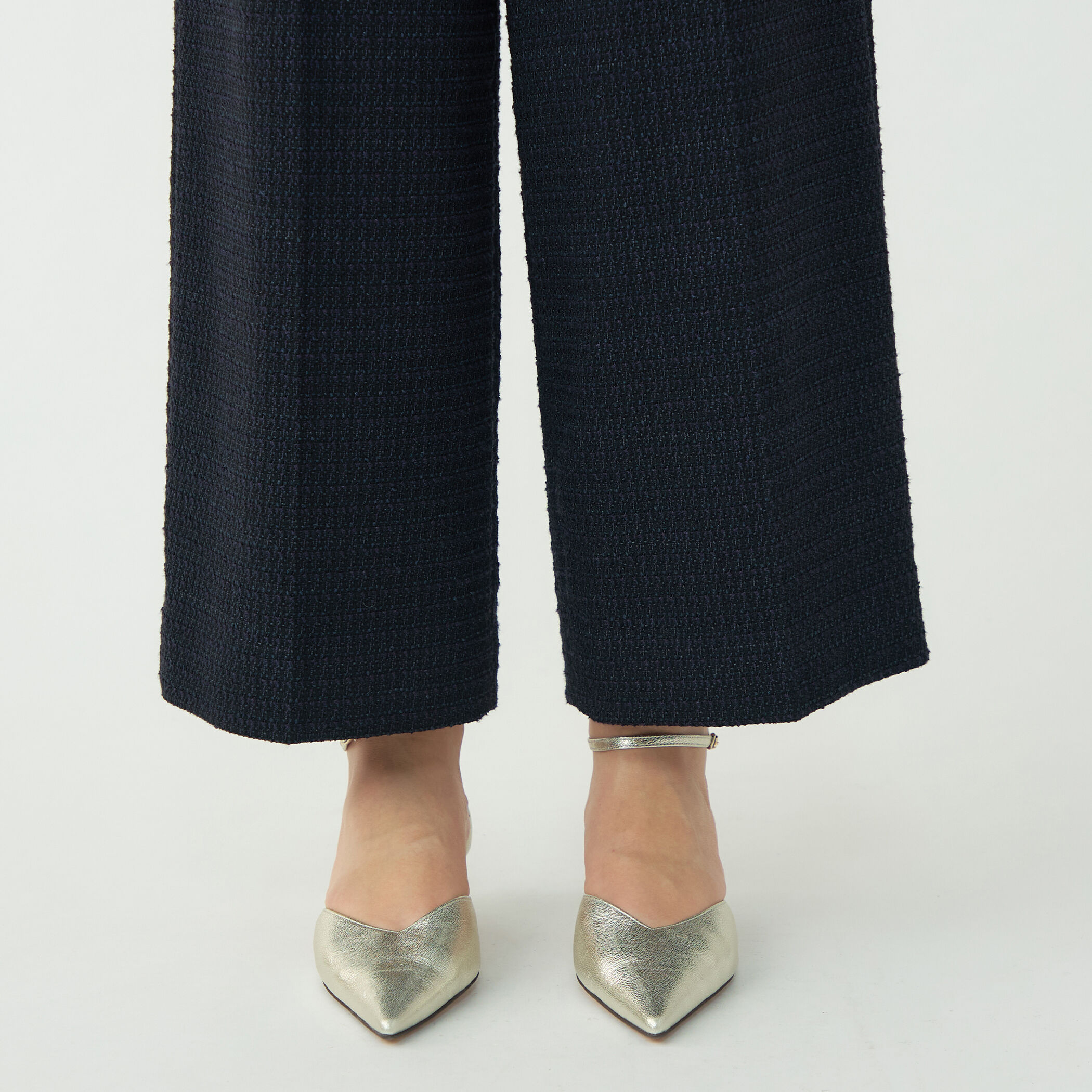 ライトファンシーツイード サスペンダーワイドパンツ