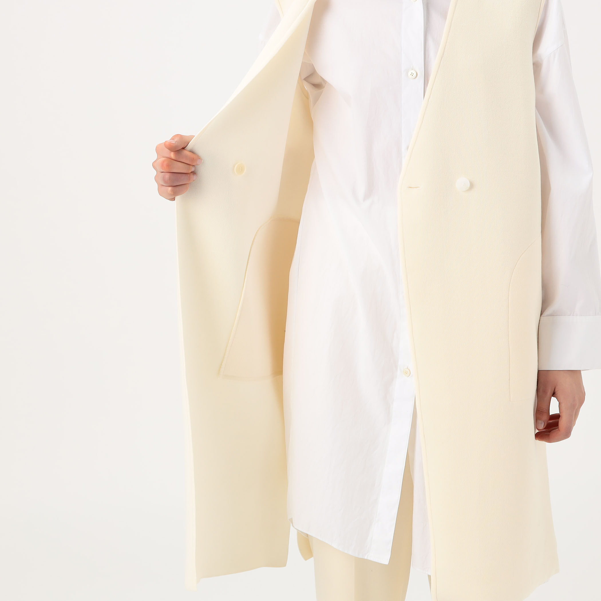 □レーヨンナイロンダブルフェイス ロングジレ｜トゥモローランド 公式通販