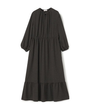 ミニドットプリント ティアードワンピース