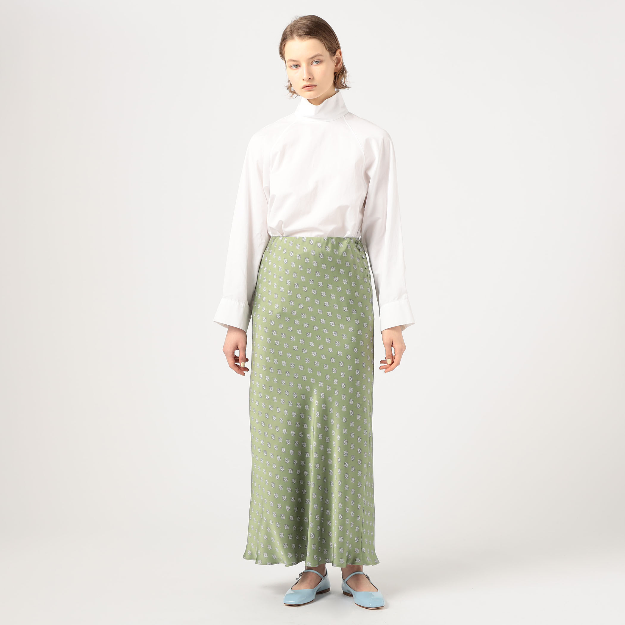 ポリエステルプリント バイヤスナロースカート｜トゥモローランド 公式通販