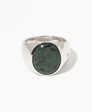 TOM WOOD Oval Green Marble リング