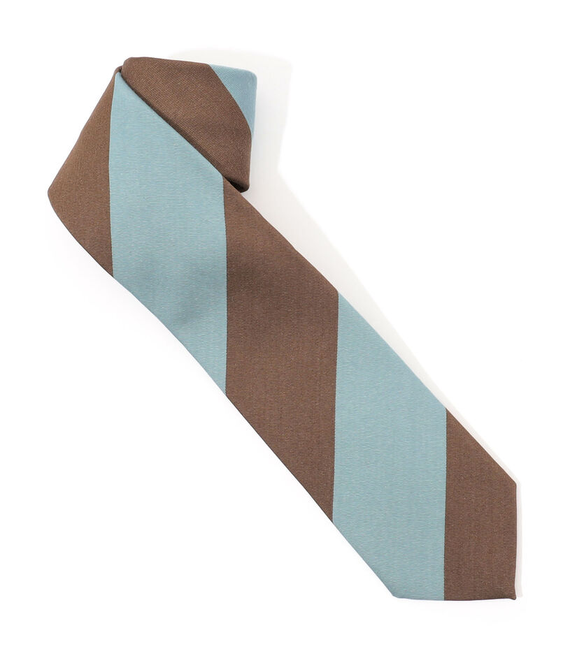 STEFANI BIGI シルクコットン ブロックストライプ（ワイドピッチストライプ） ネクタイ
