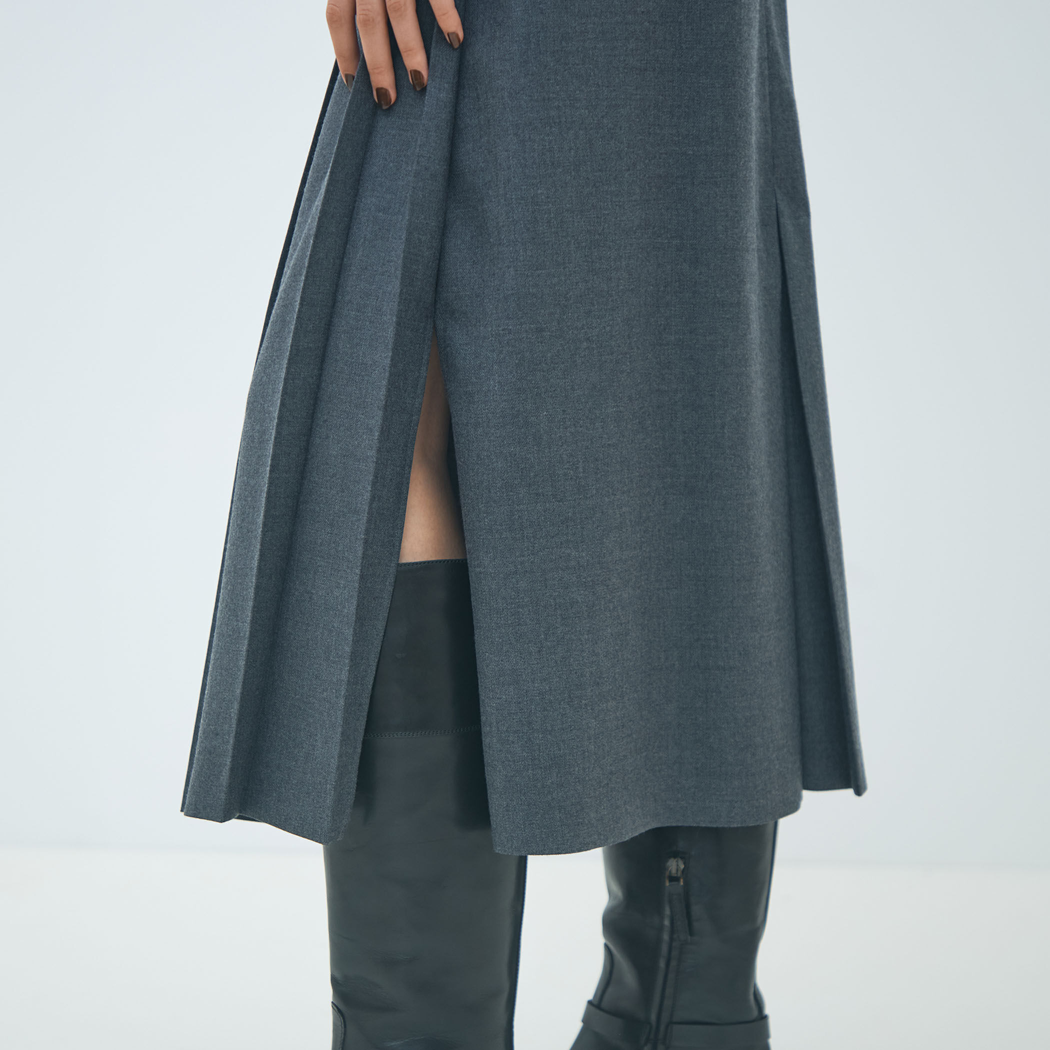 ウールナチュラルストレッチ プリーツスカート｜トゥモローランド 公式通販