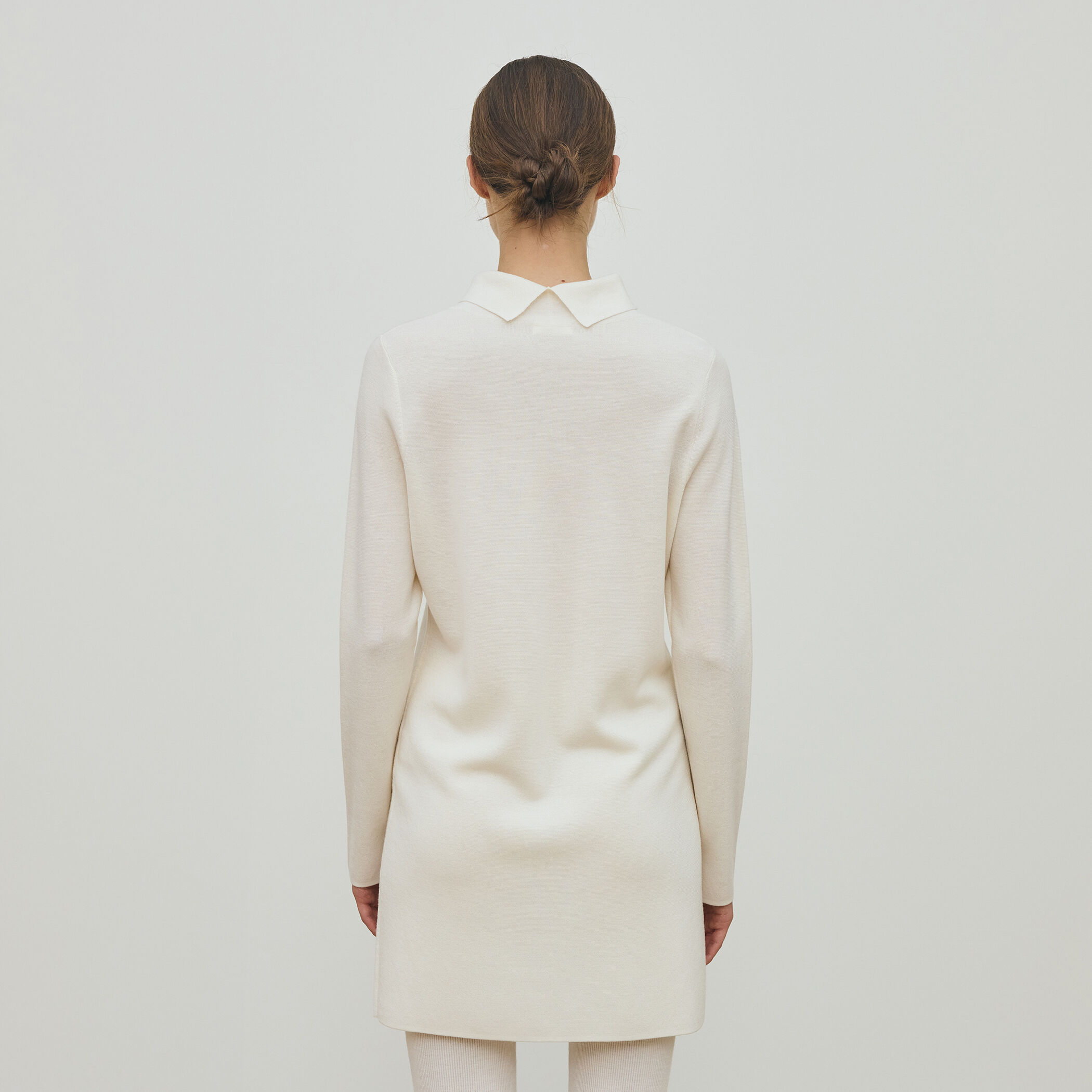 ウーステッドウールファインリブ タートルネックワンピース