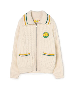 ラムズウール ジップカーディガン