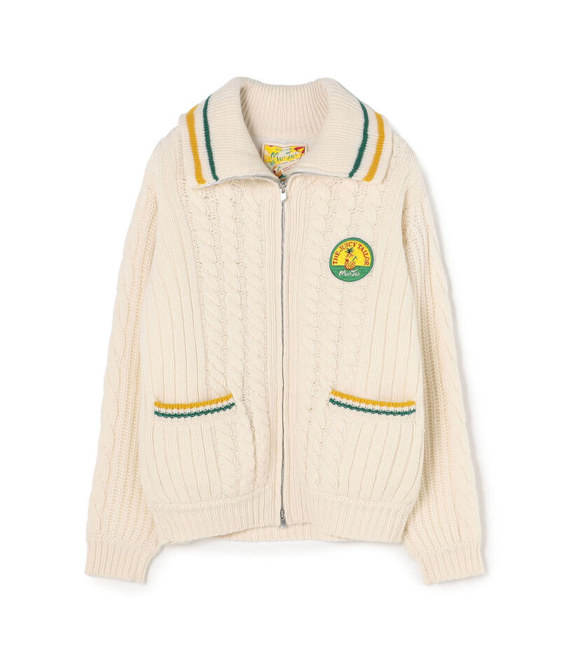 ラムズウール ジップカーディガン