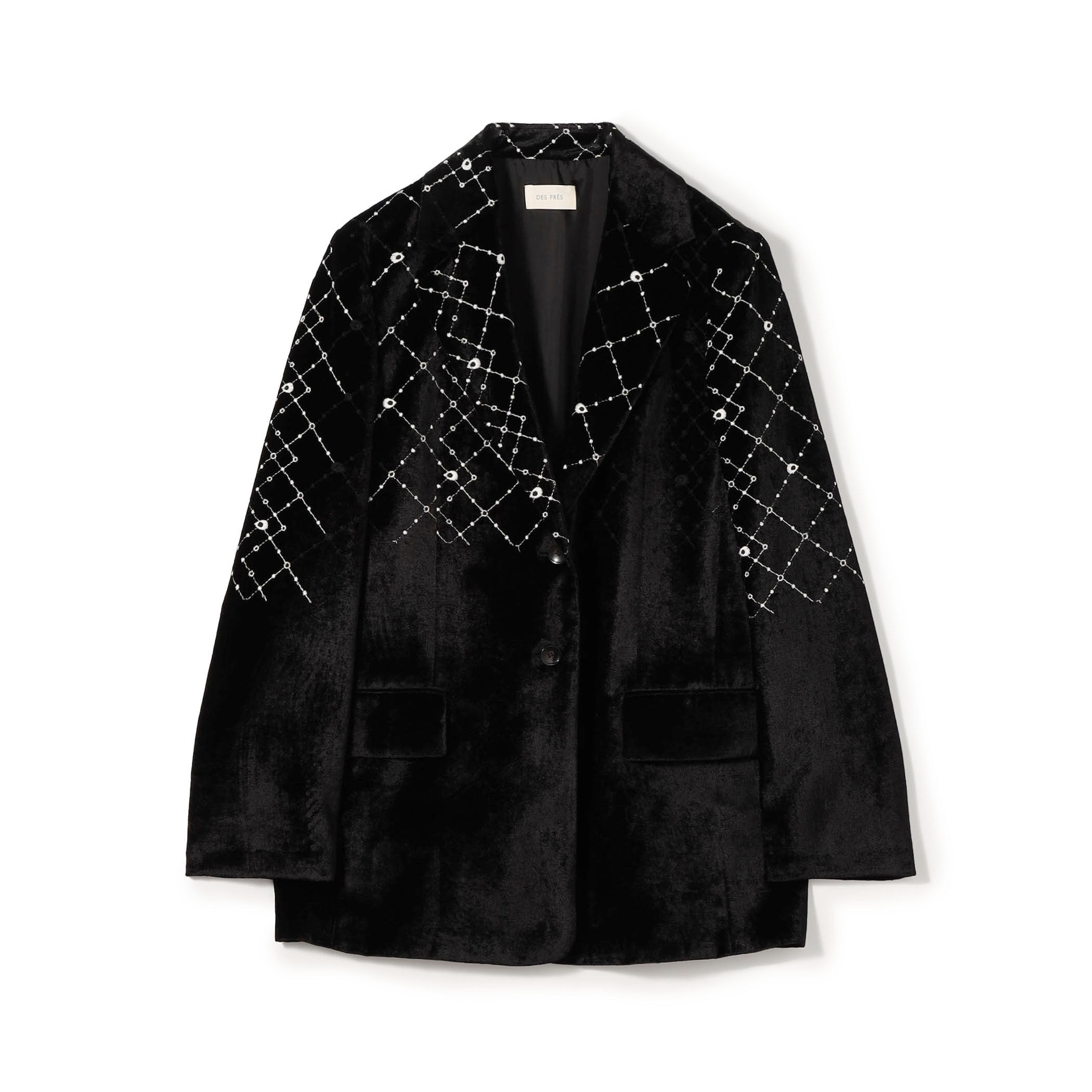 ダイアモンドゲージエンブロイダリー ピークドラペルジャケット