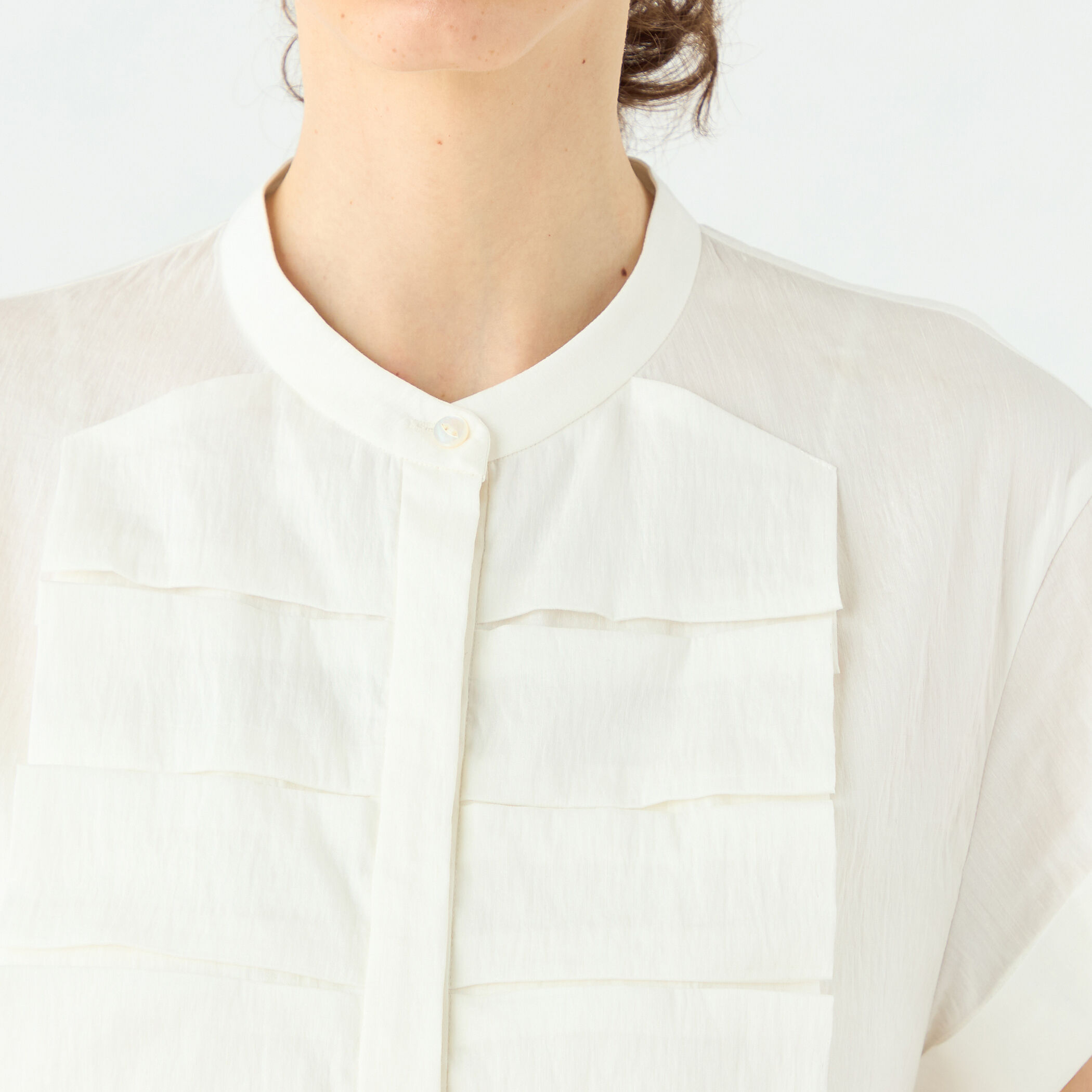 エフェクトリネン ハーフスリーブブラウス｜トゥモローランド 公式通販