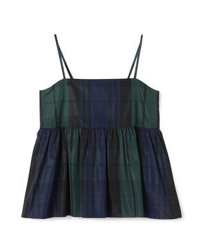 シルクタフタチェック キャミソールトップス