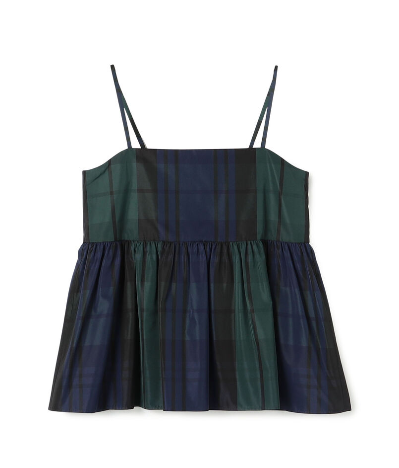 シルクタフタチェック キャミソールトップス