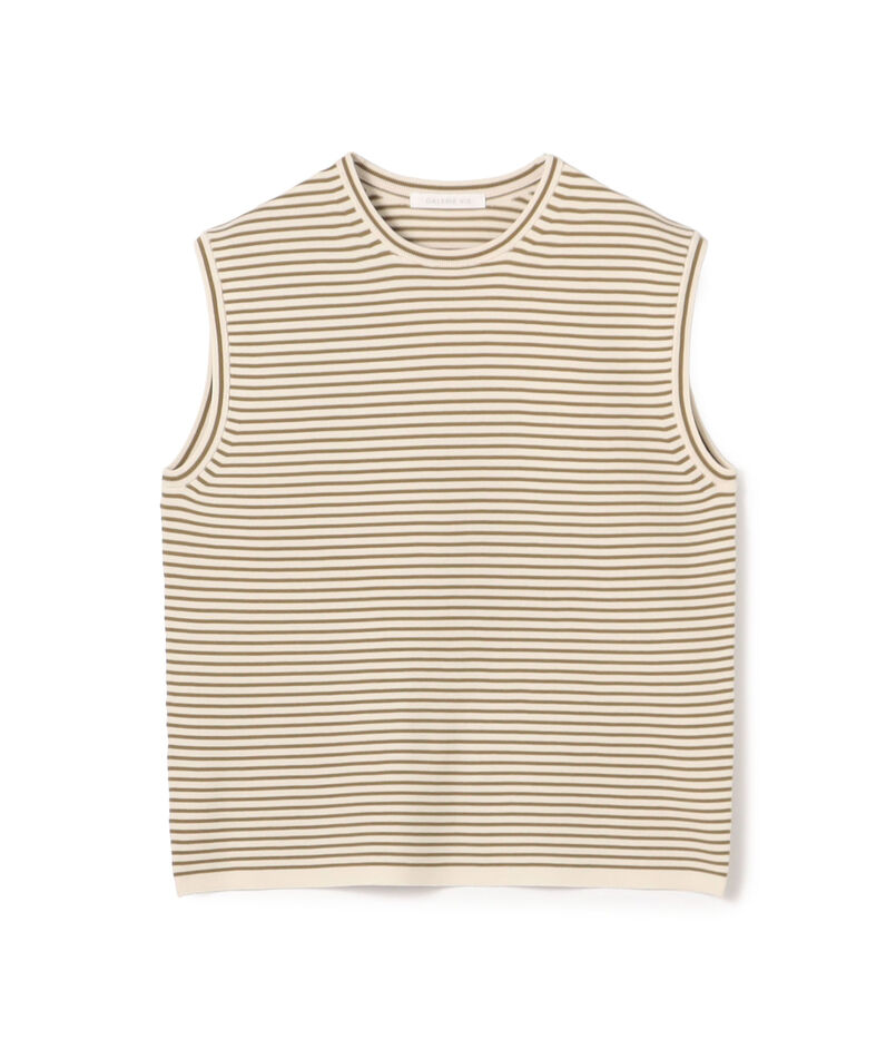 クレープコットンガーター ノースリーブプルオーバー