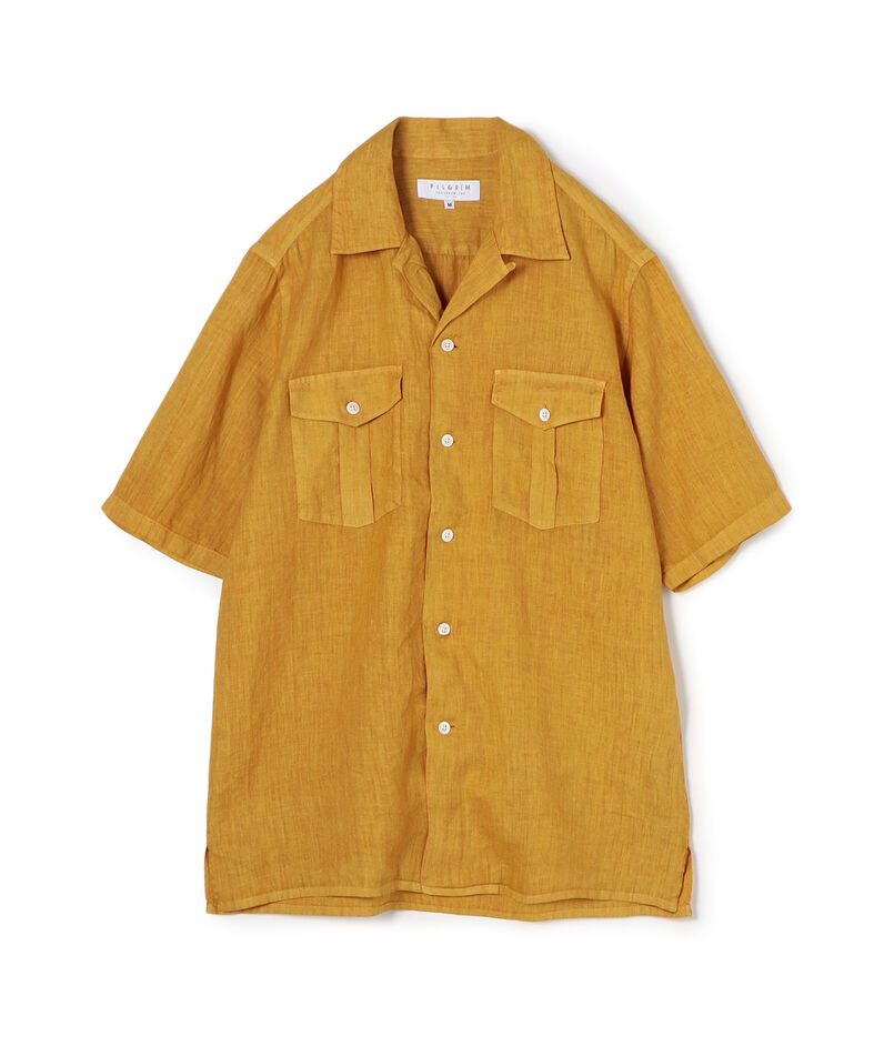 リネン ダブルポケットハーフスリーブシャツ